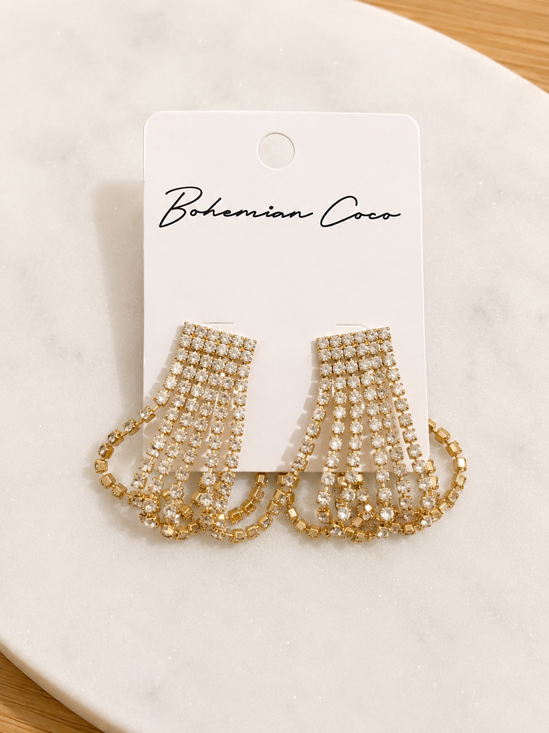 Celeste Rhinestone Hoop Studs