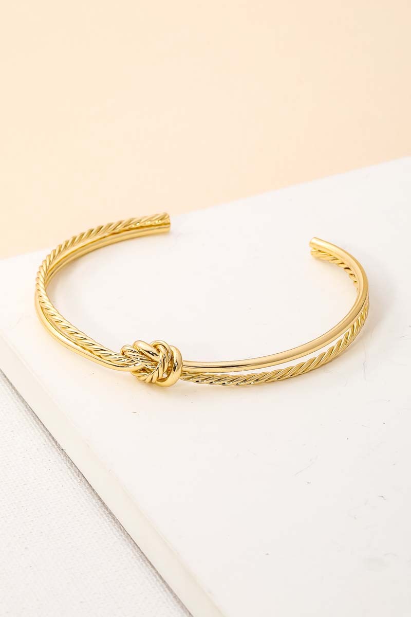 Hold Me Close Knot Open Cuff Bracelet
