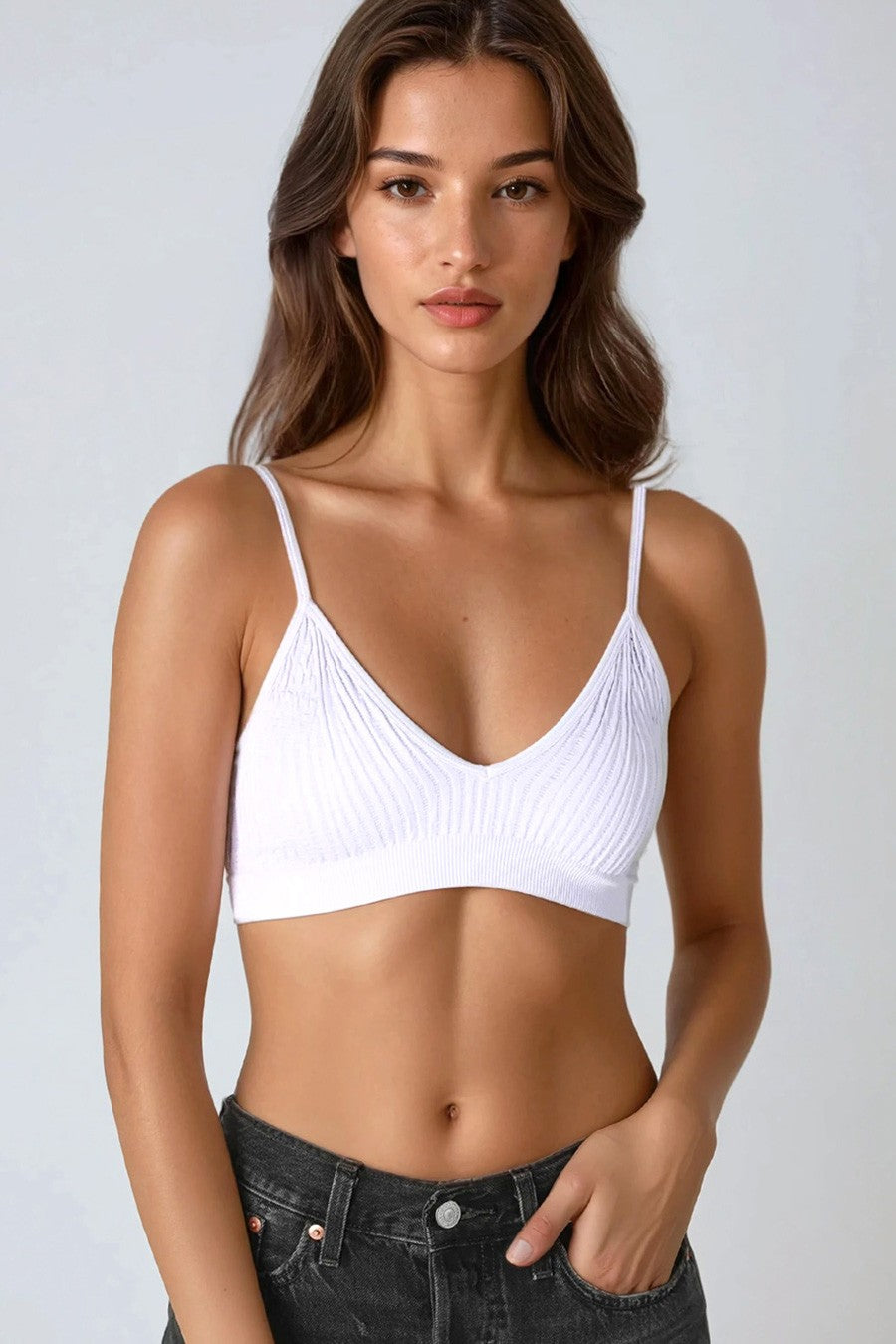 NIKIBIKI Ribbed V-neck Bralette