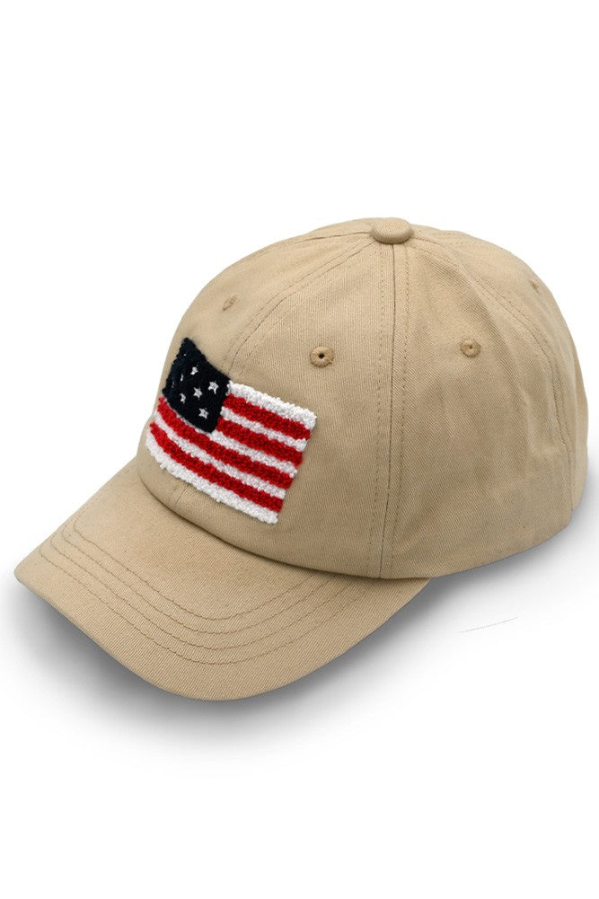 American Flag Chenille Patch Baseball Cap