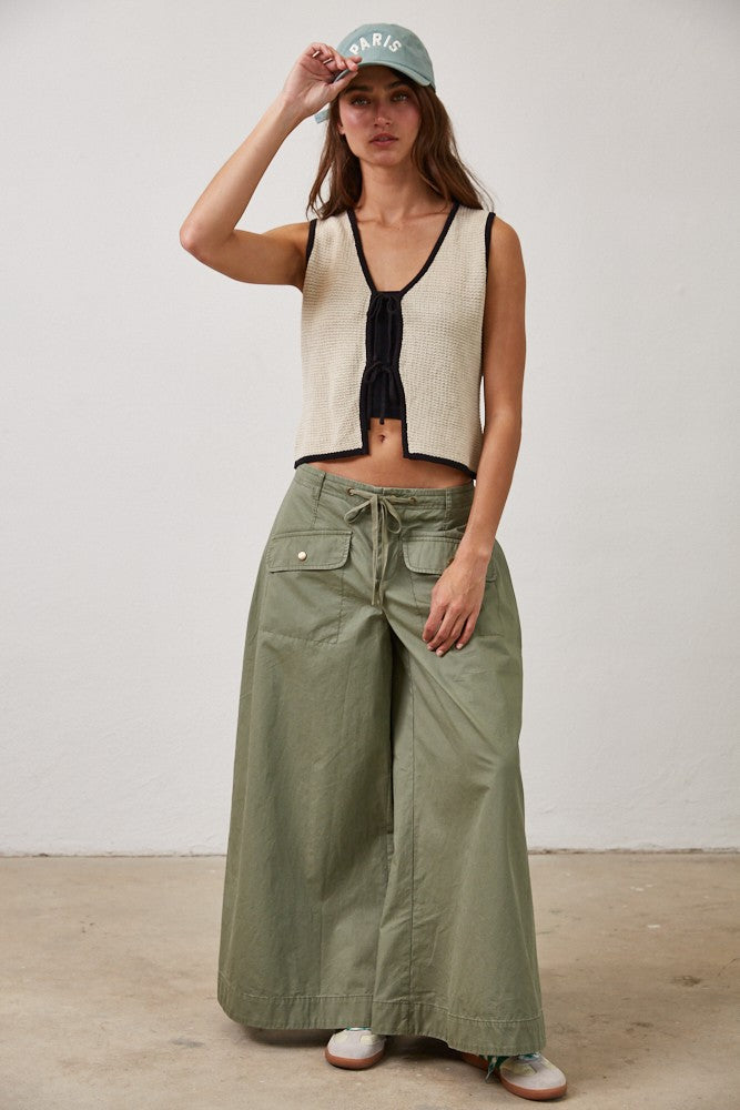 Zoe Knitted Tie Front Vest Top