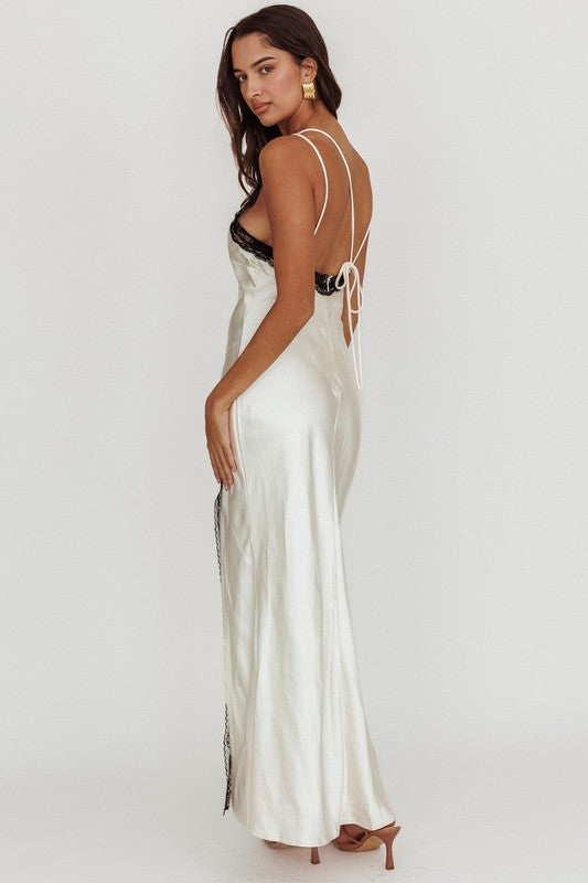 Lacy Metallic Maxi Dress