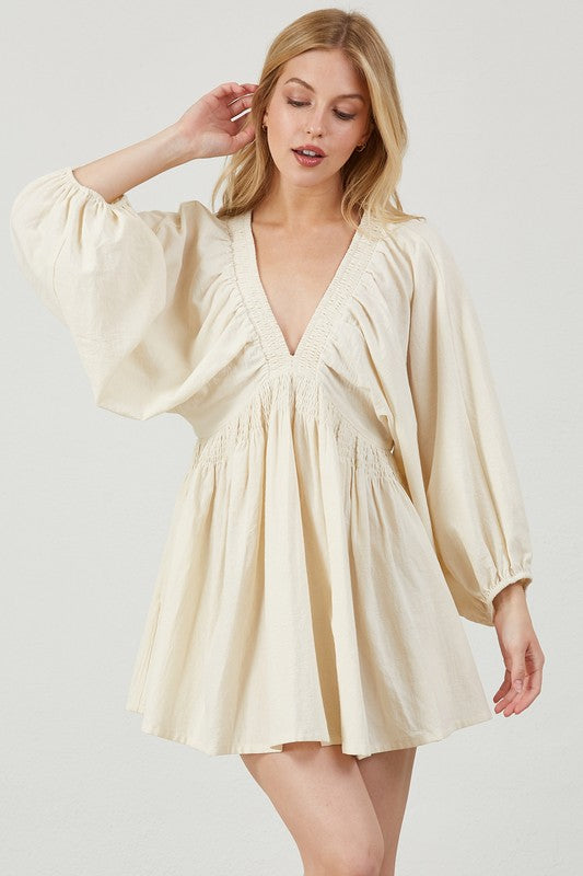 Mini Kimono Plunge Dress