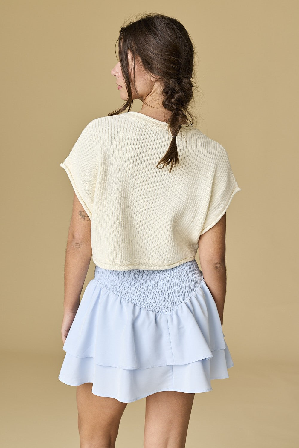 Papermoon Cropped Rib Knit Top