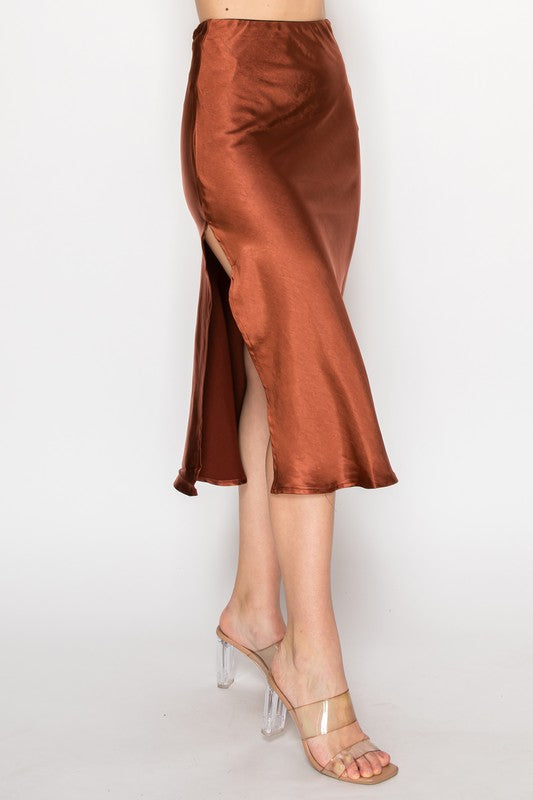 Elastic Satin Skirt