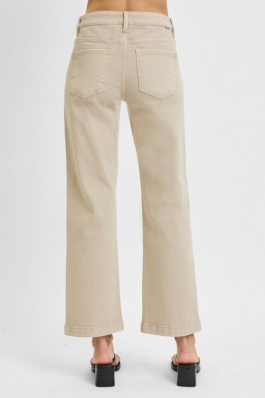 Mid Rise Ankle Straight Jeans