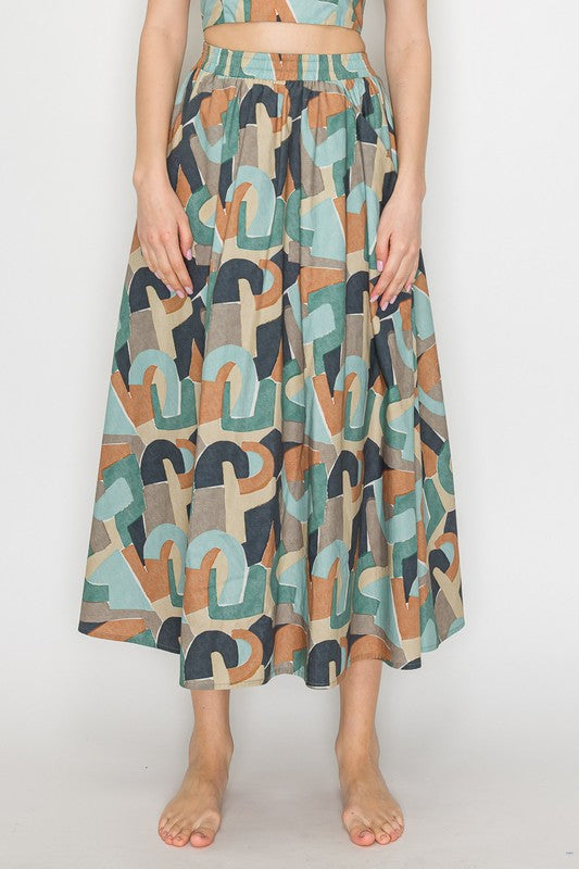 Multicolor Skirt Set