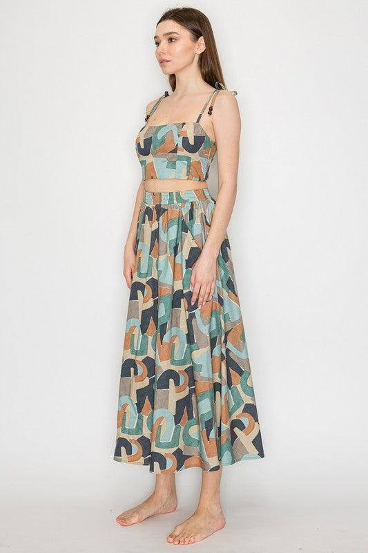 Multicolor Skirt Set