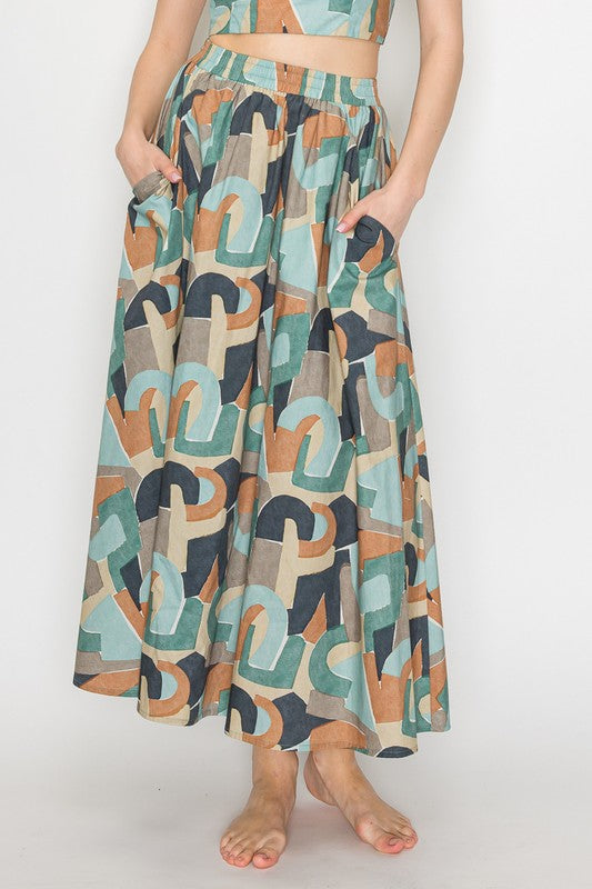 Multicolor Skirt Set