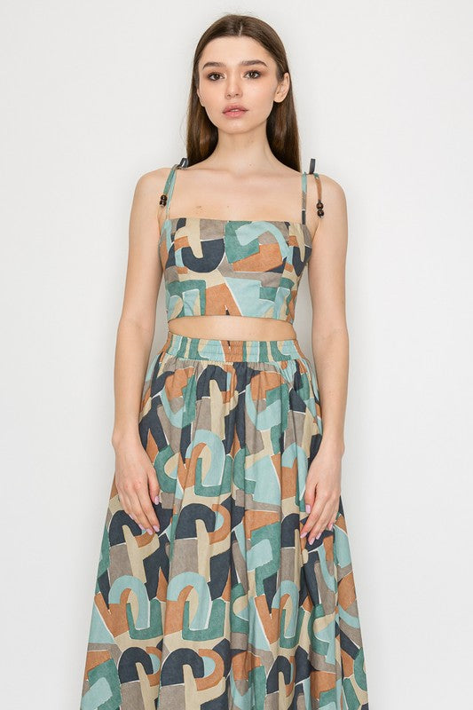 Multicolor Skirt Set