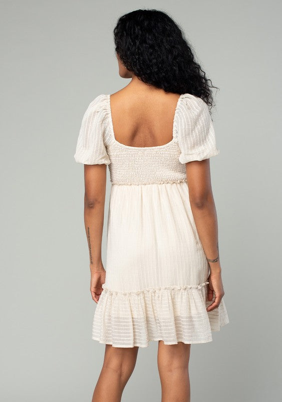 Puff Sleeve Smocked Mini Dress