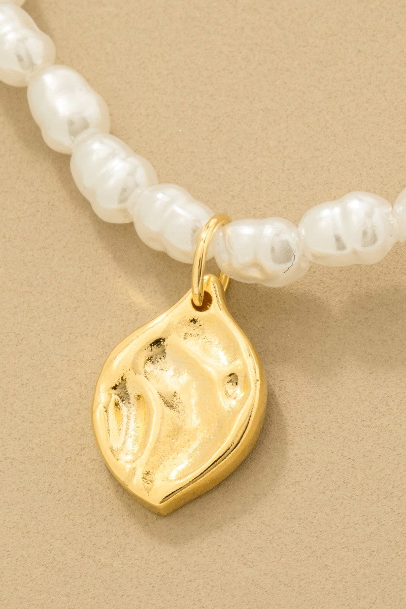 Luna Pearl Disc Necklace