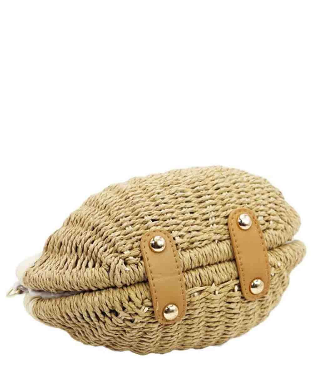 Solana Rattan Straw Circle Bag