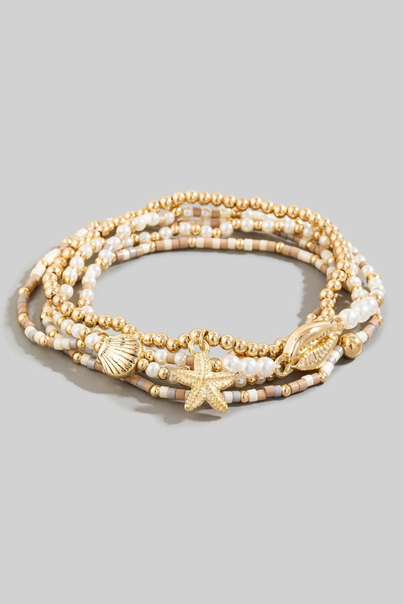 Sea Life Charms Mini Beaded Bracelet Set