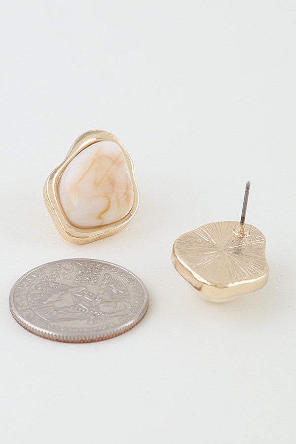 Ripple Effect Stone Stud Earrings