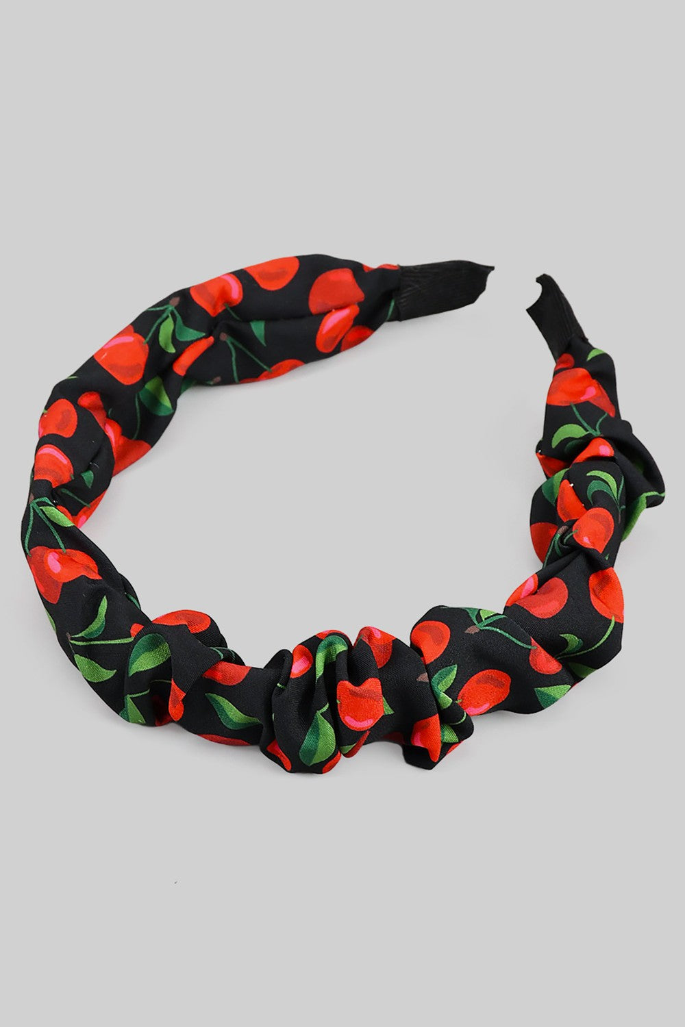 Ruffled Cherry Print Headband