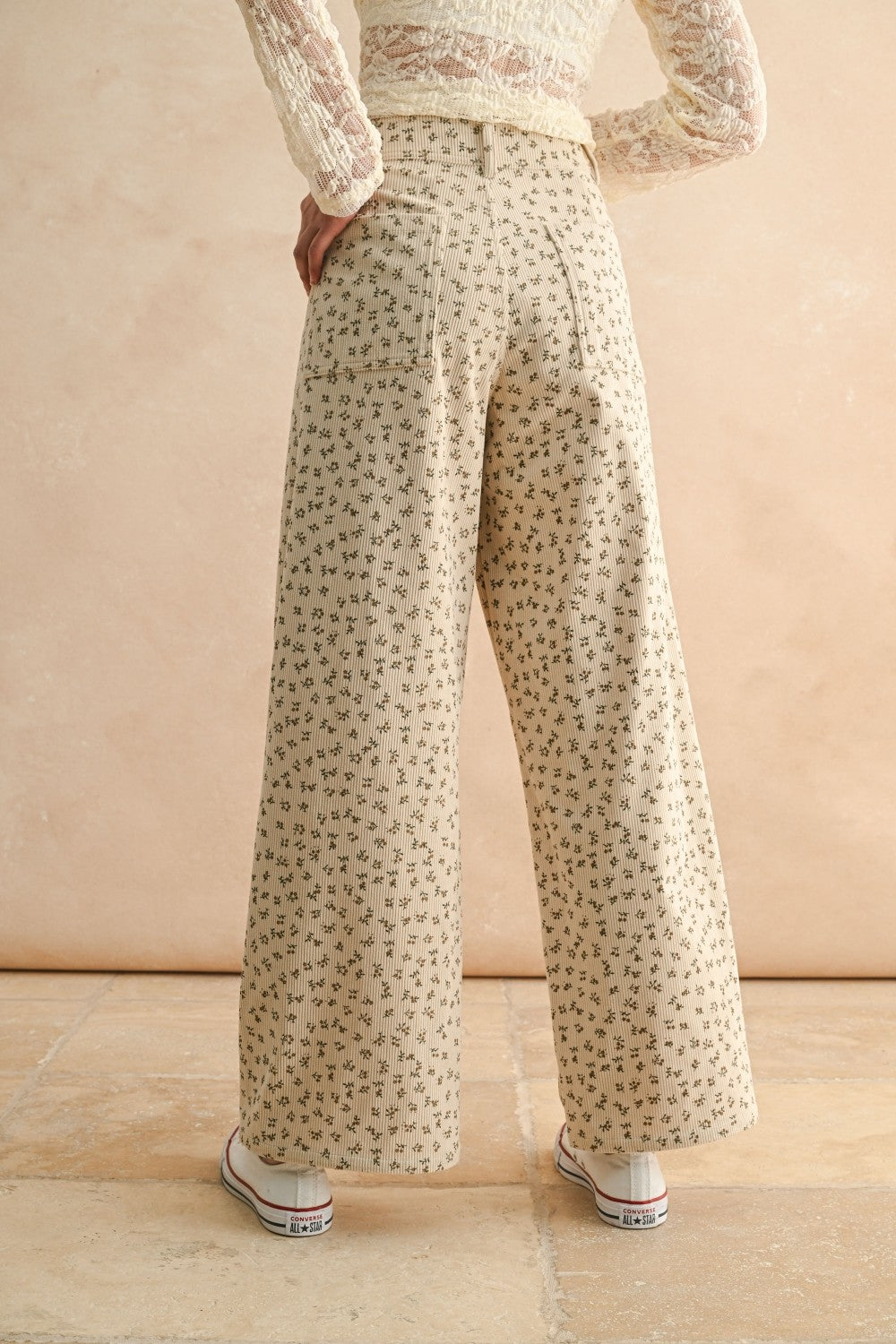 Florecitas Printed Corduroy Pants