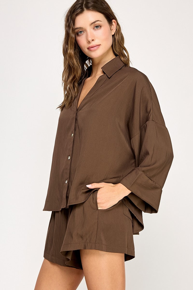Isla V Neck Top and Short Set