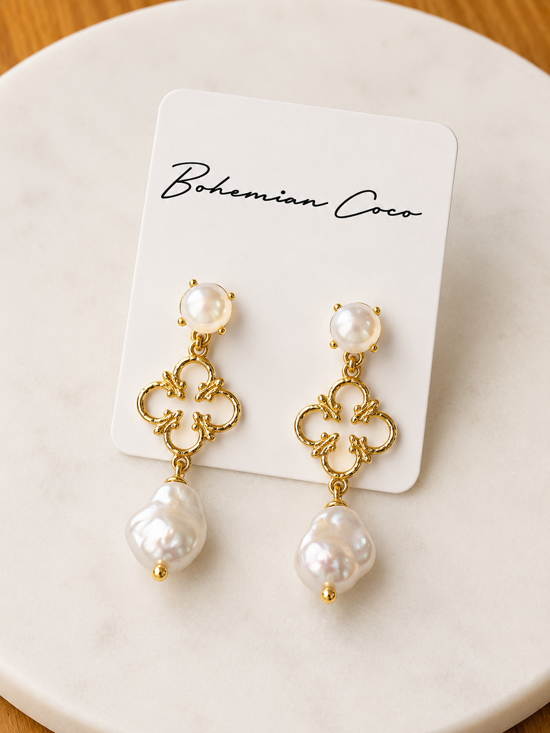 Clover Pearl Studs