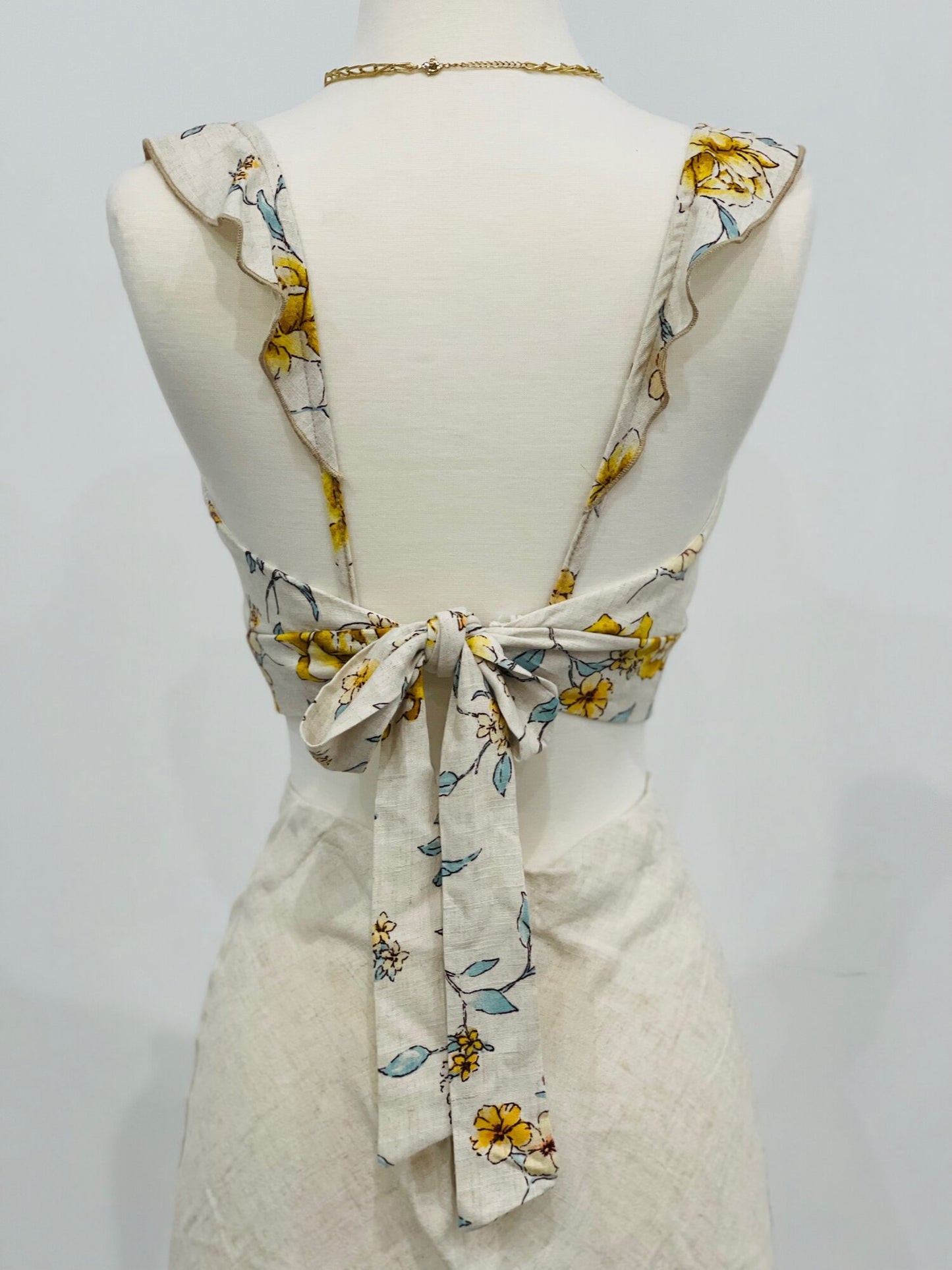 Primrose Ruffle Shoulder straps Cropped Top