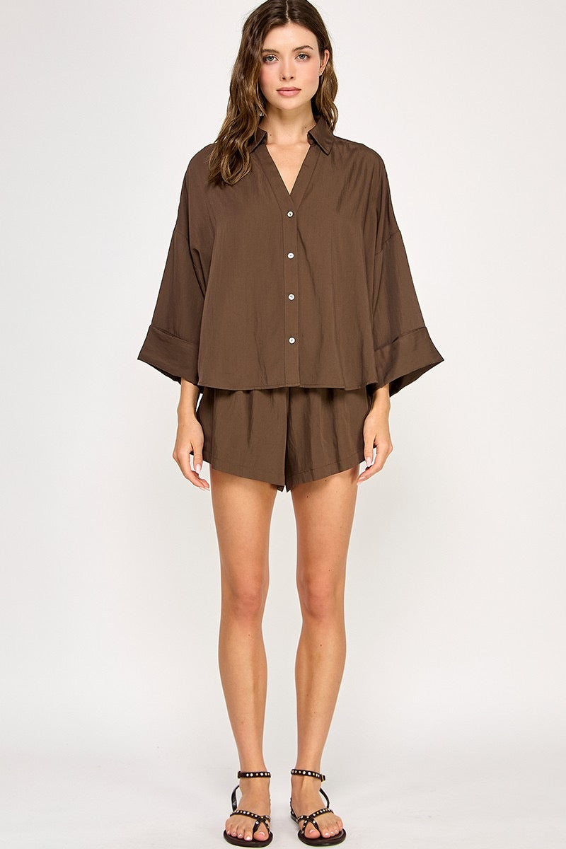 Isla V Neck Top and Short Set