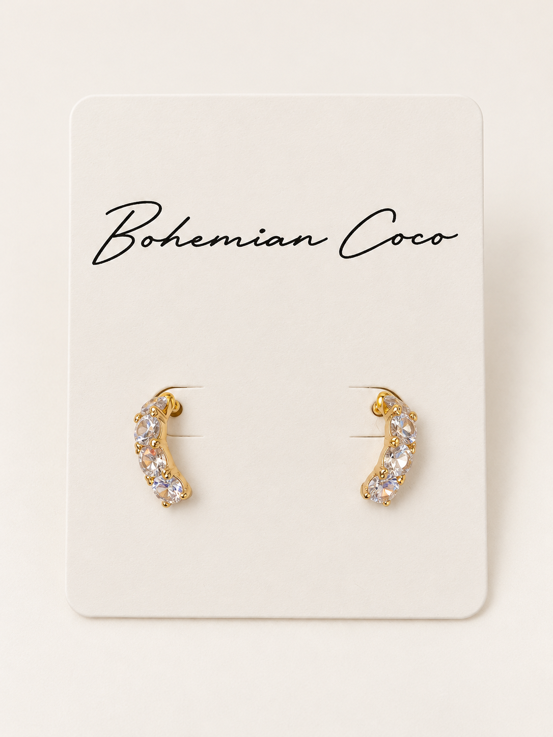 Celeste Crystal Huggie Earrings