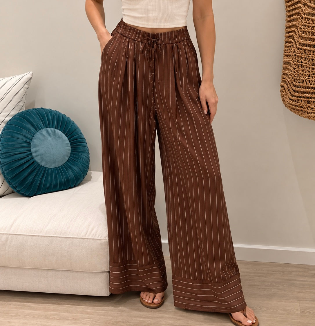 Dakota Stripe Wide Leg Pants