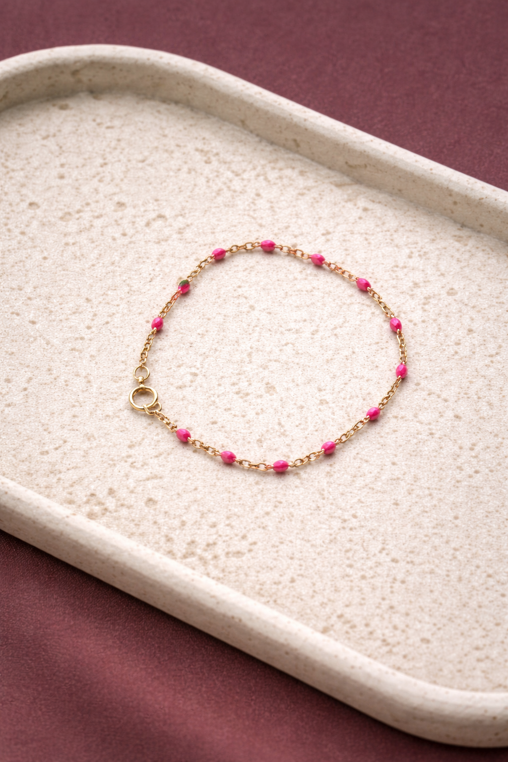 Pink Stone Enamel Bracelet