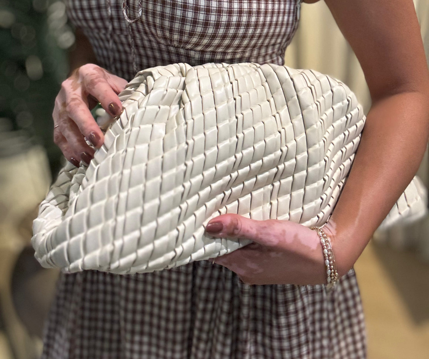 Large Woven Clutch Handbag