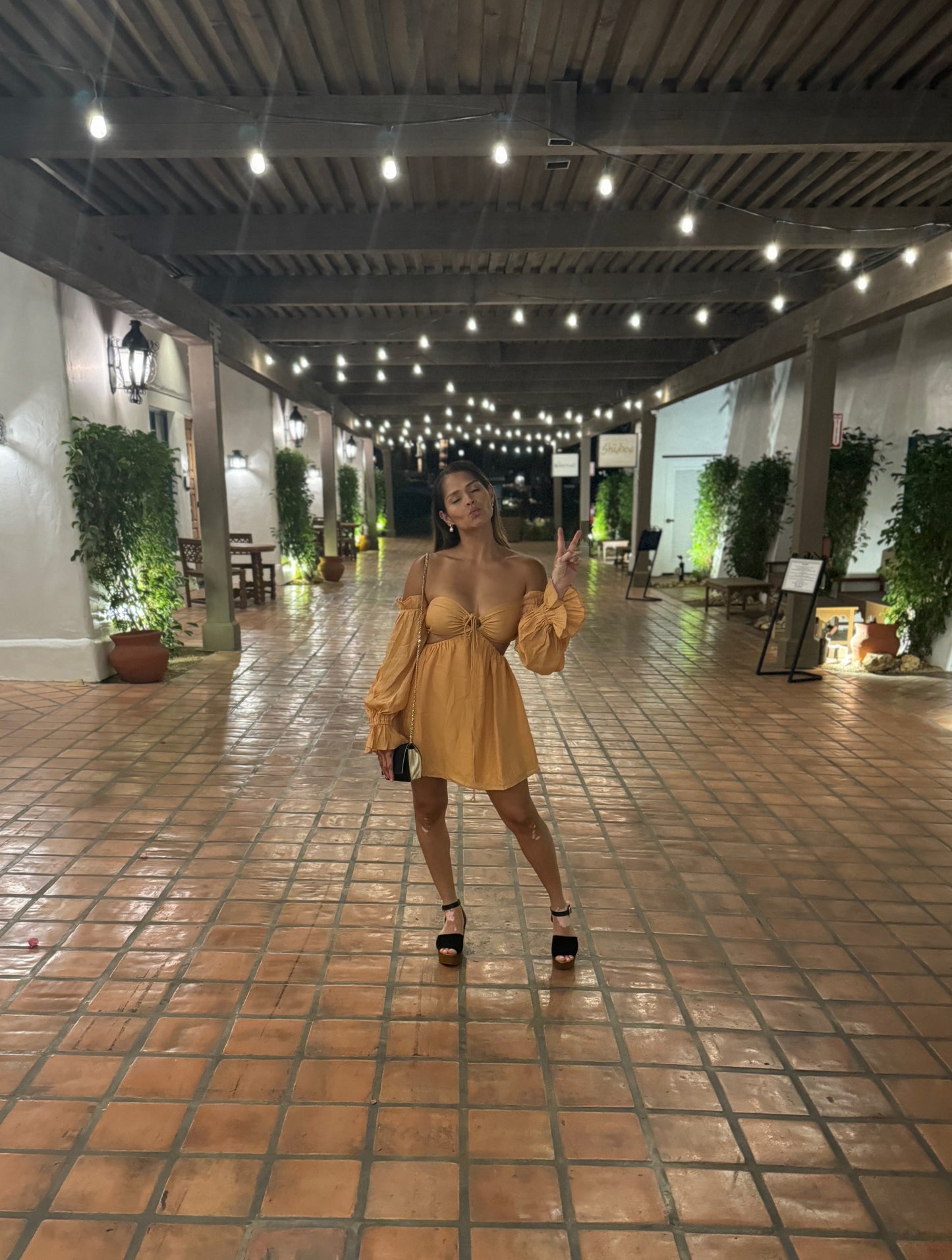 Just Peachy Cut out Midi Dress