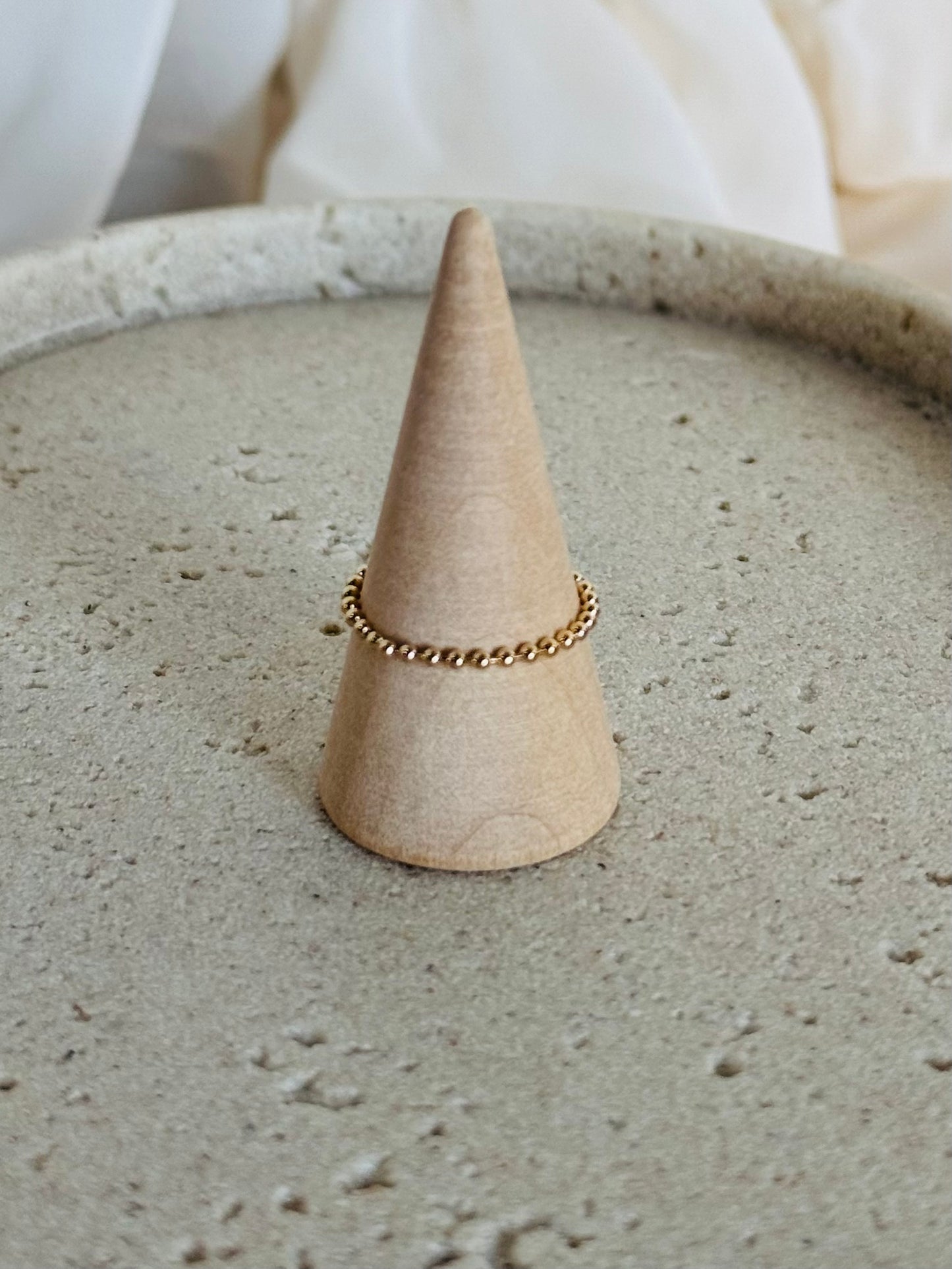 Mini Beaded Chain Ring 14 Gold Filled