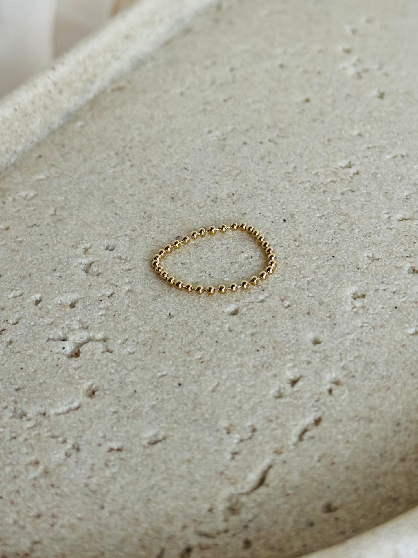Mini Beaded Chain Ring 14 Gold Filled