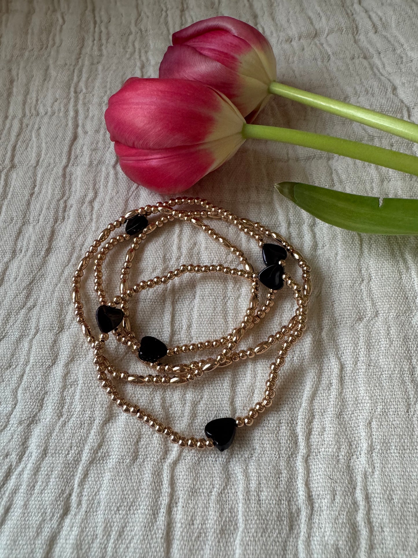 Hearts Beaded Bracelet Set