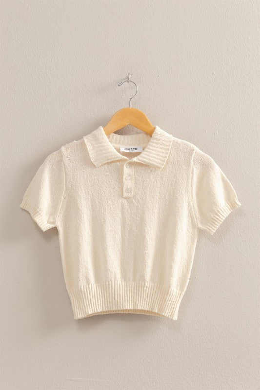 Whip Cream Polo Top