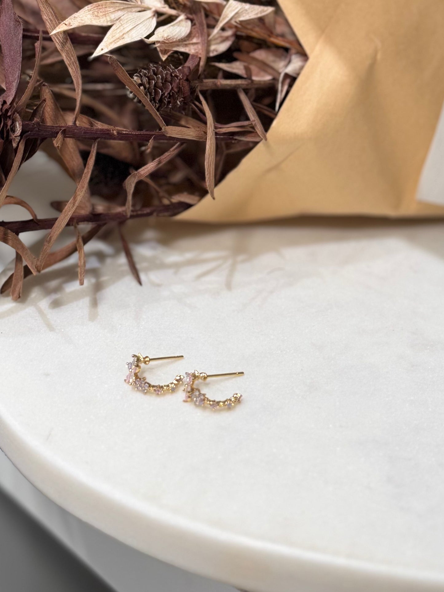 Dazzling flower Mini Hoops