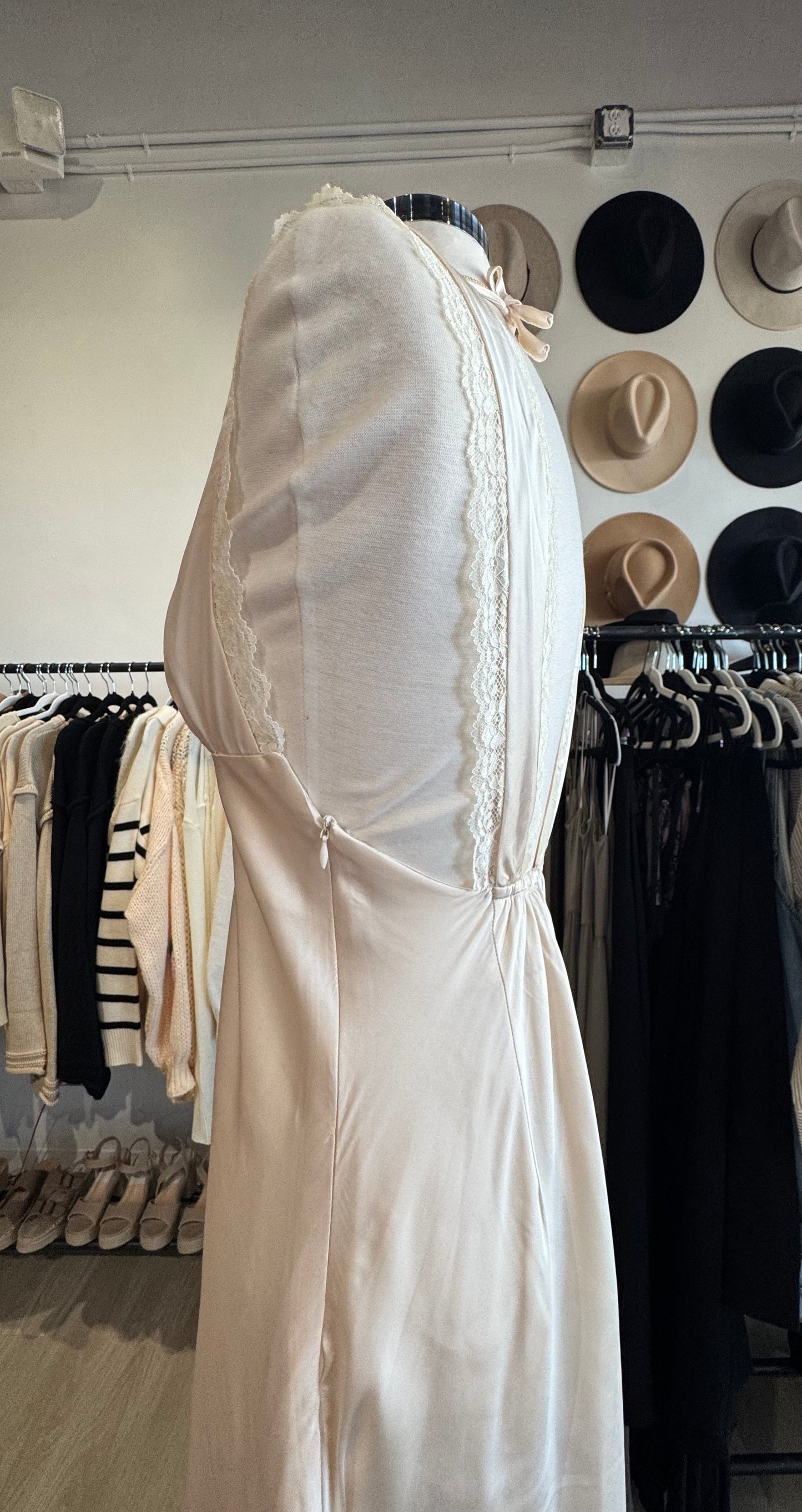 Boho Romance Satin Lace Midi Dress