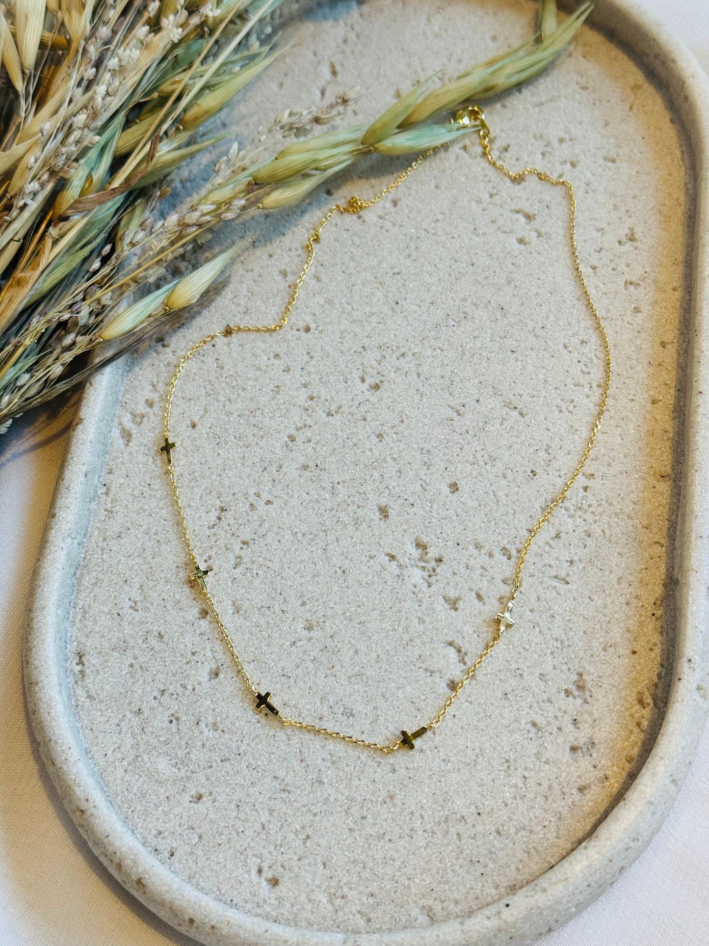 Gold Dipped Dainty Cross Necklace