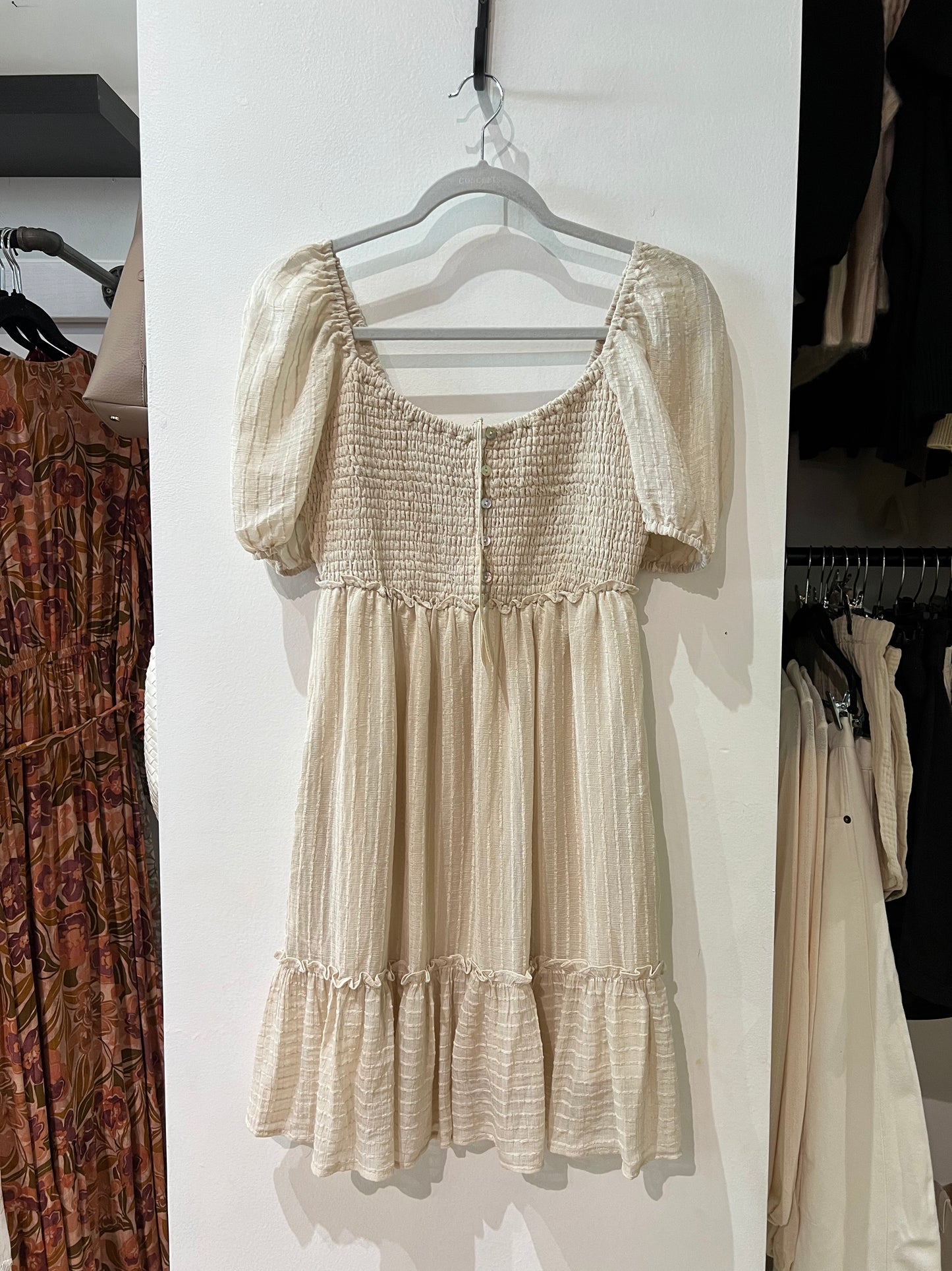 Puff Sleeve Smocked Mini Dress