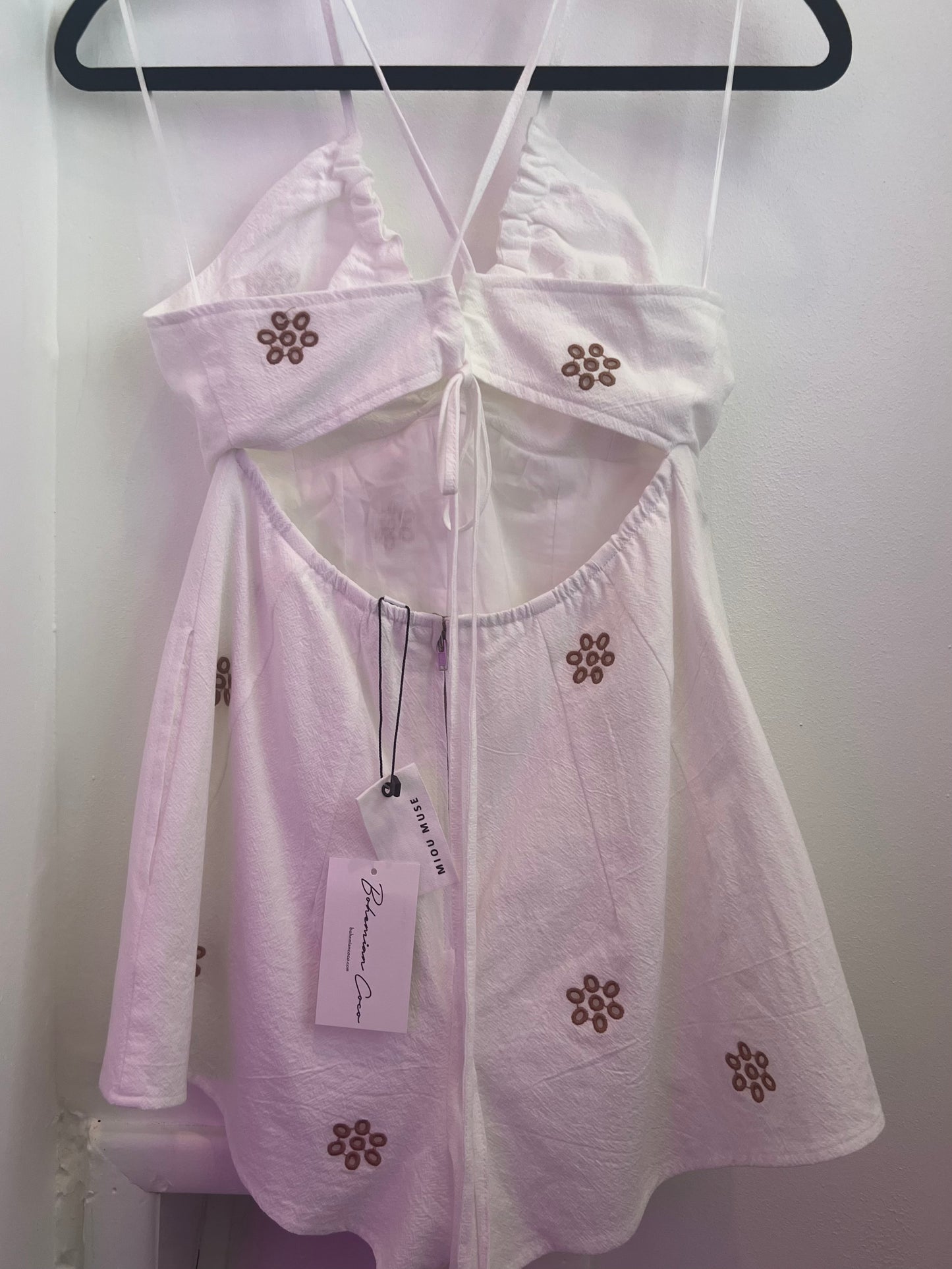 Embroidered Flower Romper