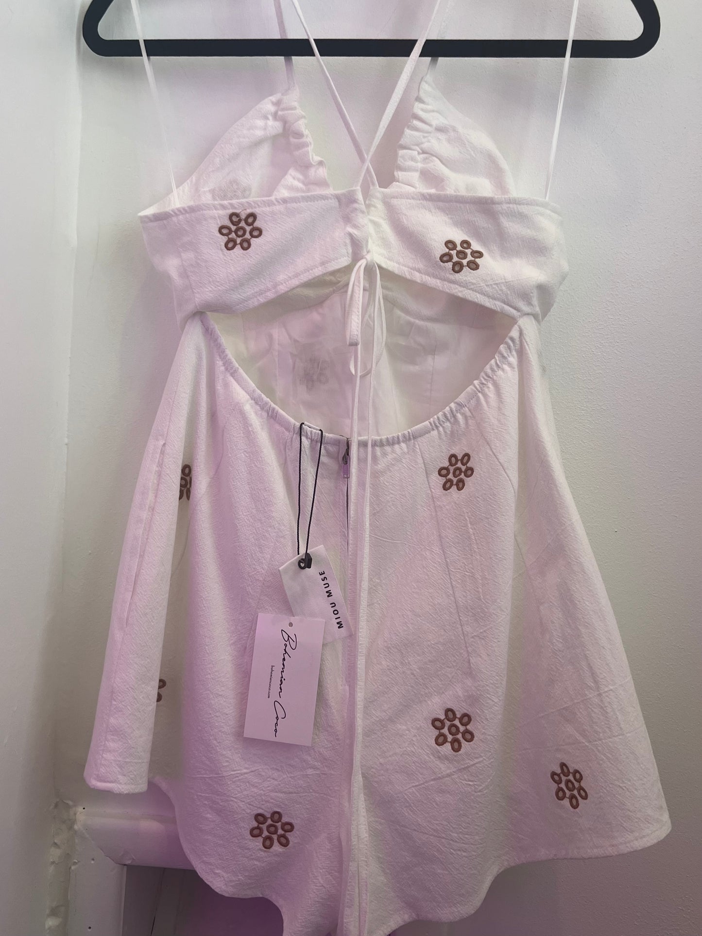 Embroidered Flower Romper