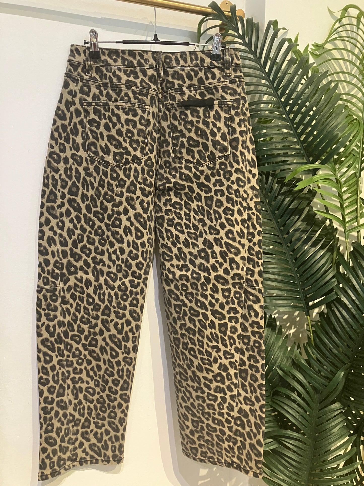 Leopard Luxe Barrel Jeans
