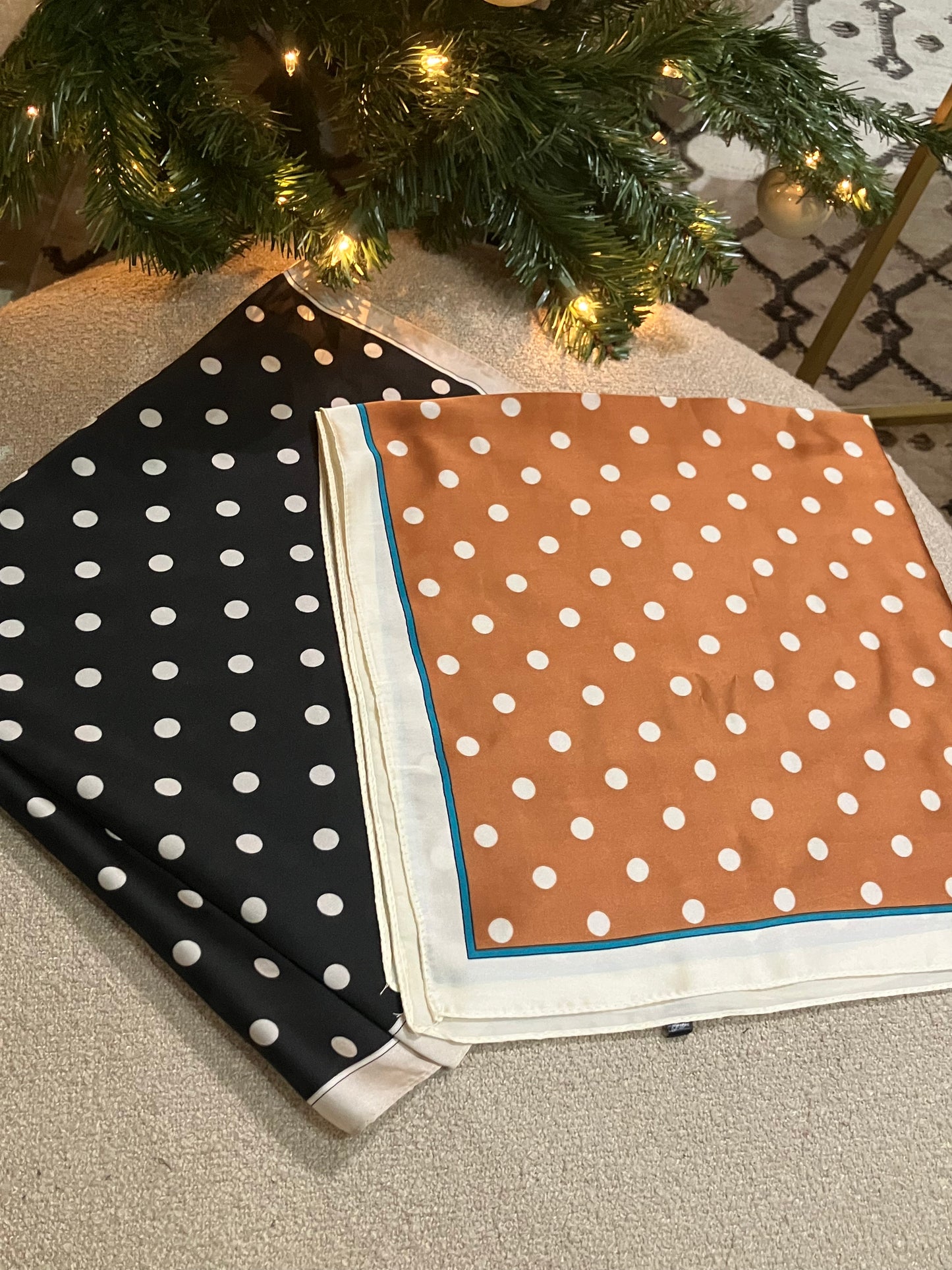Polka Dot Satin Scarf