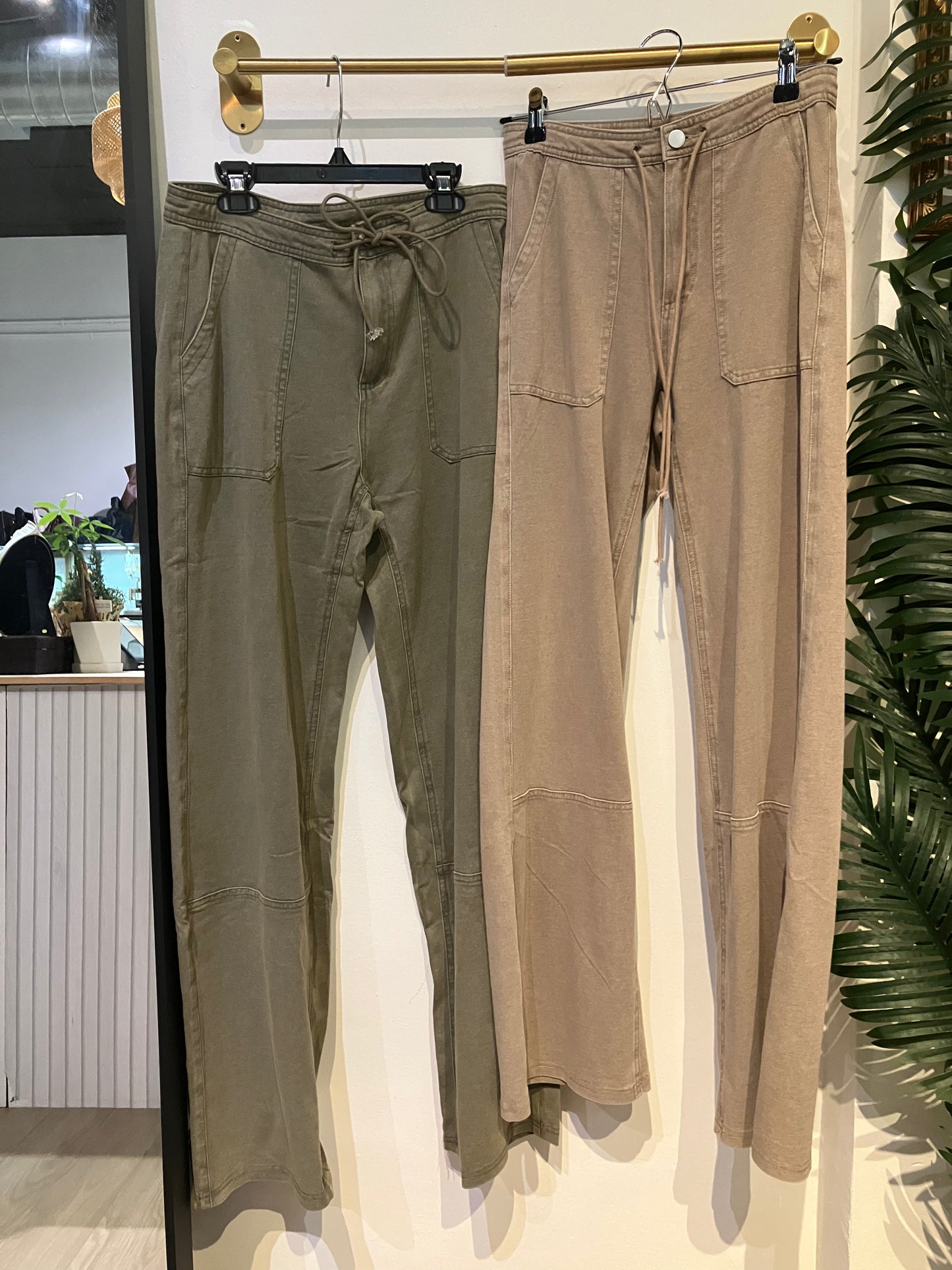 Knit Tie Cotton Cargo Pants