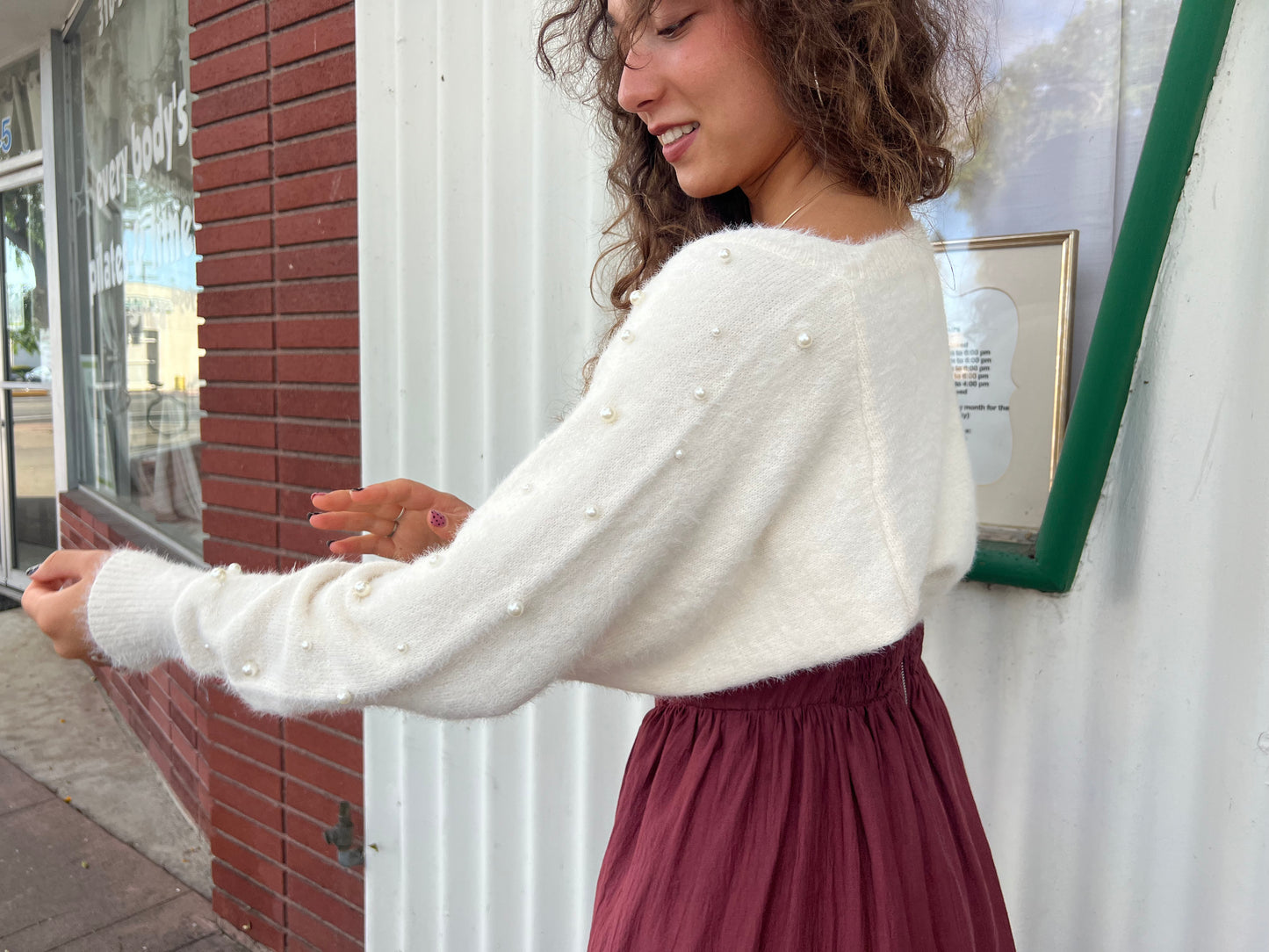 Pearl Cropped Cardigan