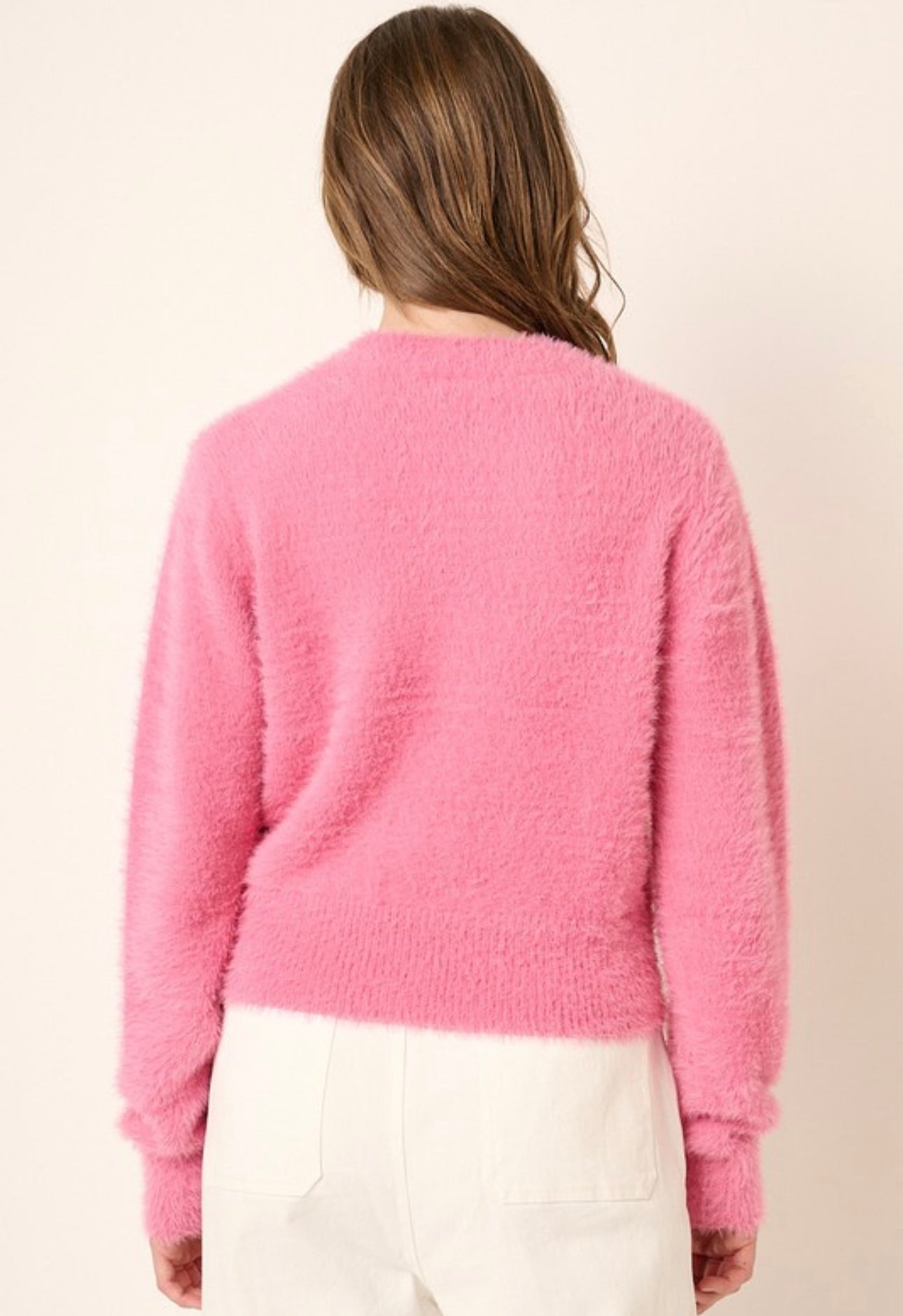 Pretty In Pink Fuzzy Sweater