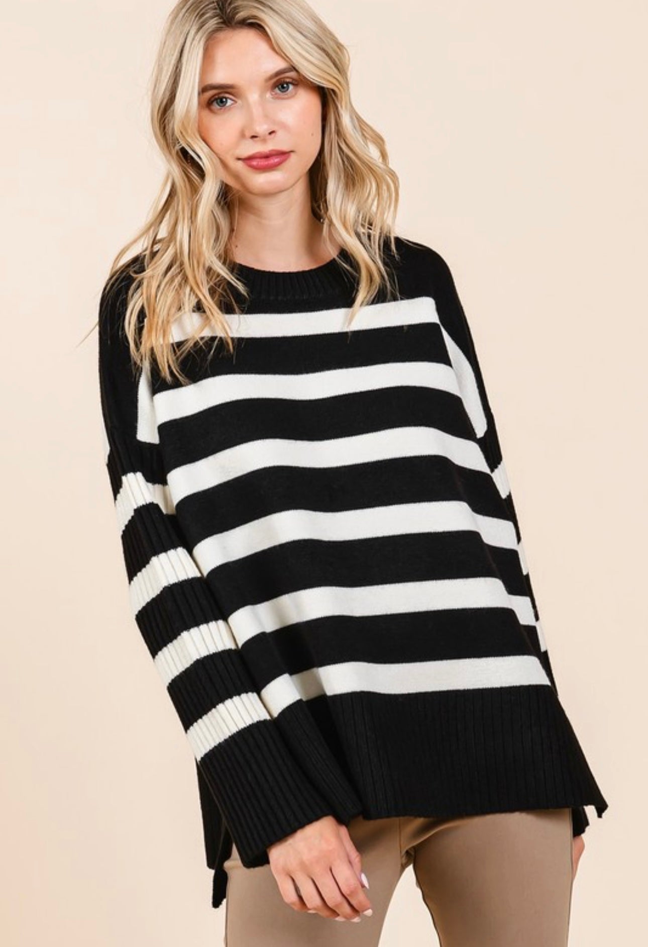 Ocean Striped Knit Sweater Top