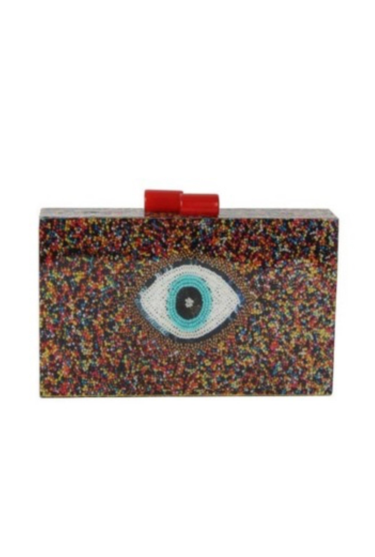 Artsy Evil Eye Acrylic Clutch Bag