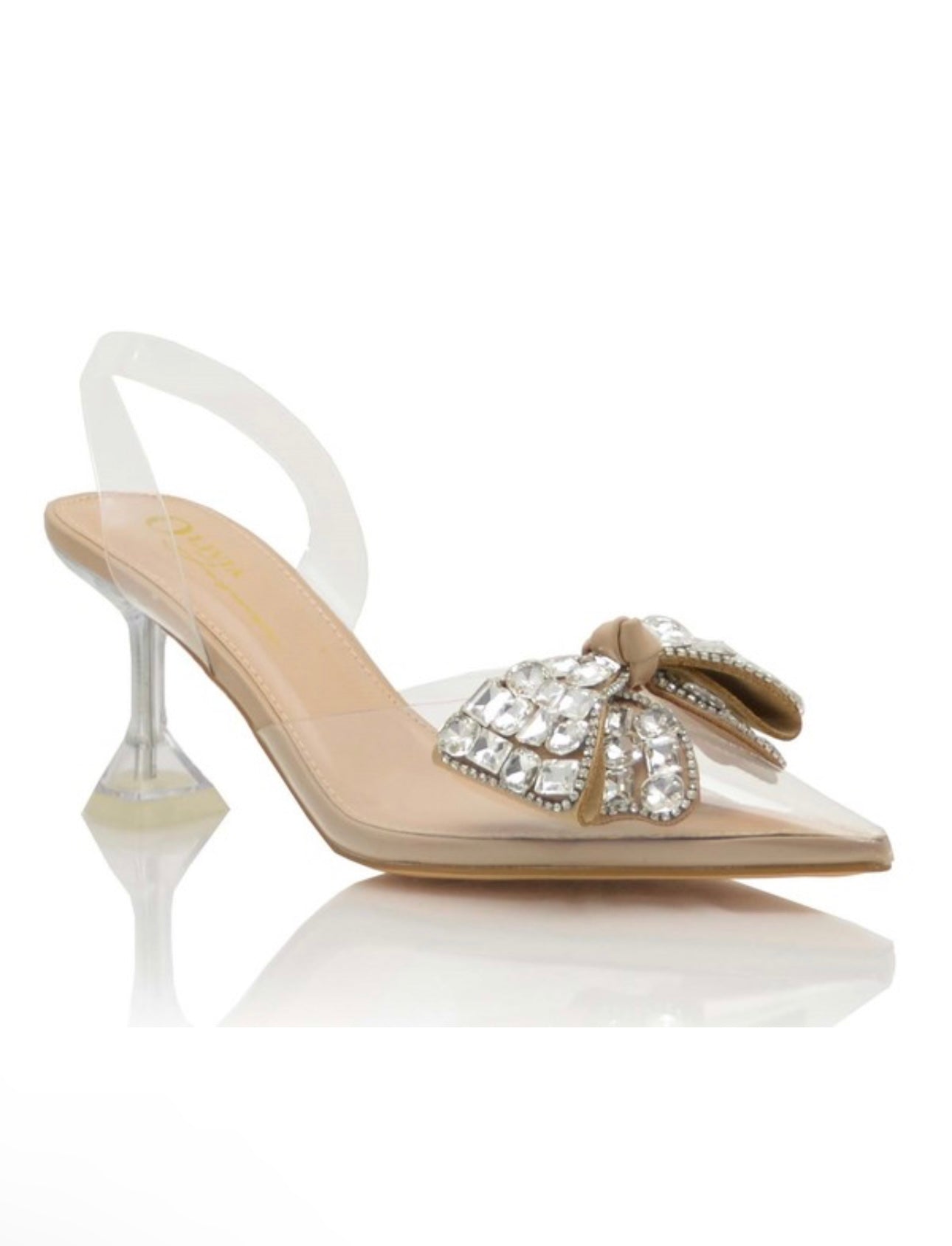Charlie Rhinestone Bow Slingback Mule