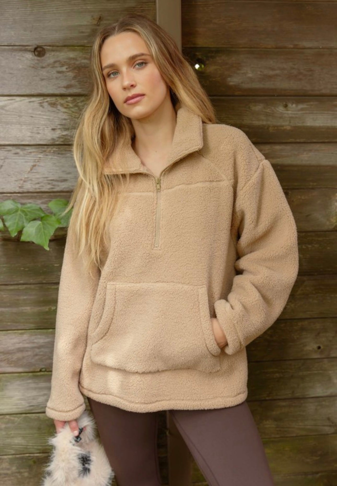 Chill Out Collared half zip up fleece jacket