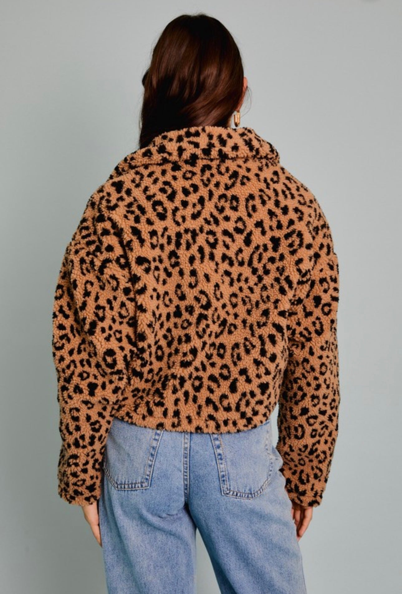 Bold And Beautiful Leopard Print Sherpa Jacket